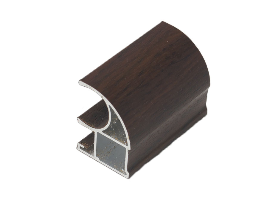 Алюминиевый профиль для шкафа-купе, форма С, цвет венге